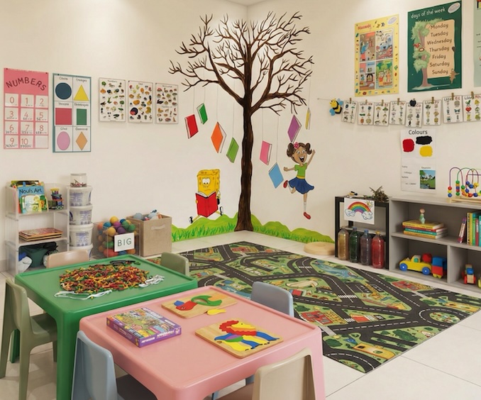 Classroom setup at The Spongy Kids Day Care Centre